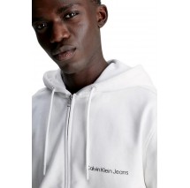 CALVIN KLEIN JEANS INSTITUTIONAL ZIP THROUGH HOODIE ΖΑΚΕΤΑ ΑΝΔΡΙΚΗ BRIGHT WHITE