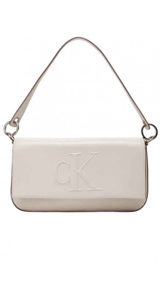 CALVIN KLEIN JEANS SCULPTED FLAP SHOULDER POUCH25 ΤΣΑΝΤΑ ΓΥΝΑΙΚΕΙΑ OFF WHITE