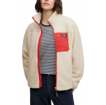 SUPERDRY HERITAGE ZIP THROUGH FLEECE ΖΑΚΕΤΑ ΦΛΙΣ ΓΥΝΑΙΚΕΙΑ CREAMY WHITE