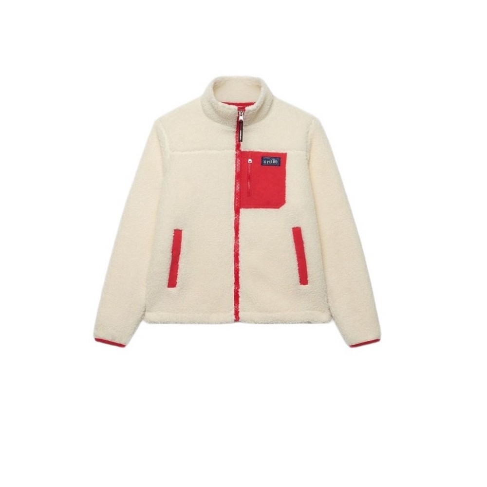 SUPERDRY HERITAGE ZIP THROUGH FLEECE ΖΑΚΕΤΑ ΦΛΙΣ ΓΥΝΑΙΚΕΙΑ CREAMY WHITE