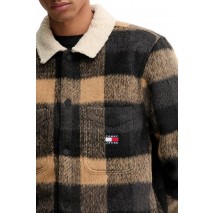 TOMMY JEANS CHECK TEDDY CLLR OVERSHIRT ΜΠΟΥΦΑΝ ΑΝΔΡΙΚΟ BLACK