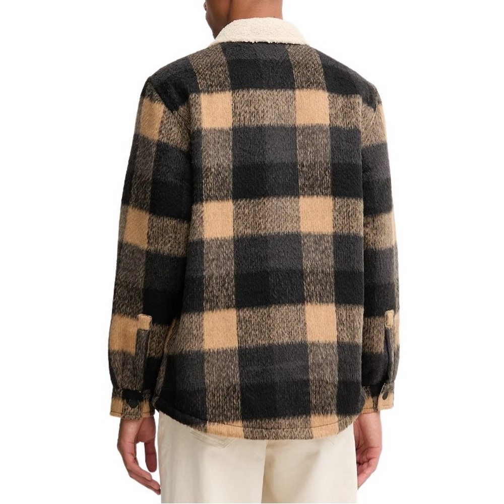 TOMMY JEANS CHECK TEDDY CLLR OVERSHIRT ΜΠΟΥΦΑΝ ΑΝΔΡΙΚΟ BLACK