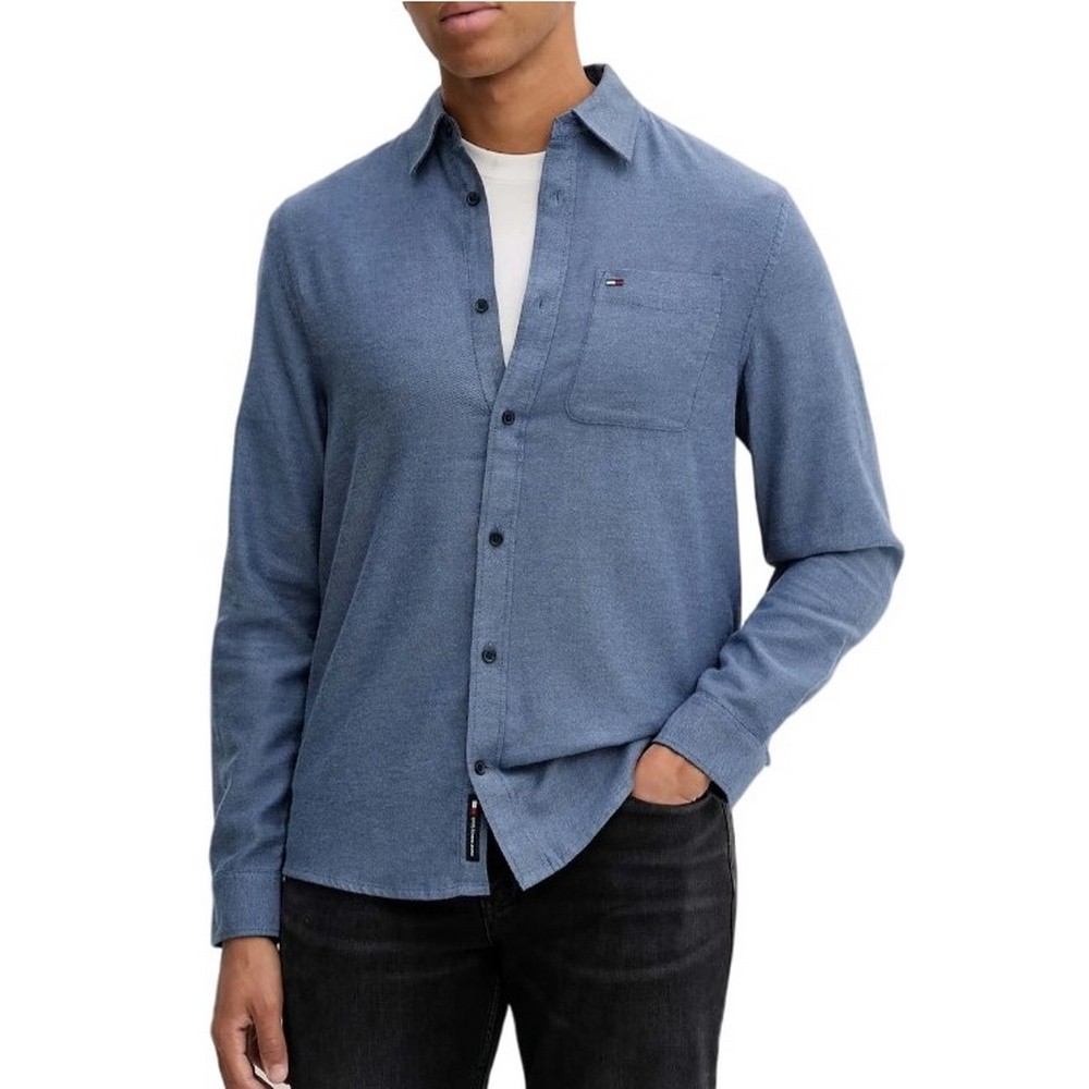 TOMMY JEANS REG FLANNEL SHIRT EXT ΠΟΥΚΑΜΙΣΟ ΑΝΔΡΙΚΟ NAVY