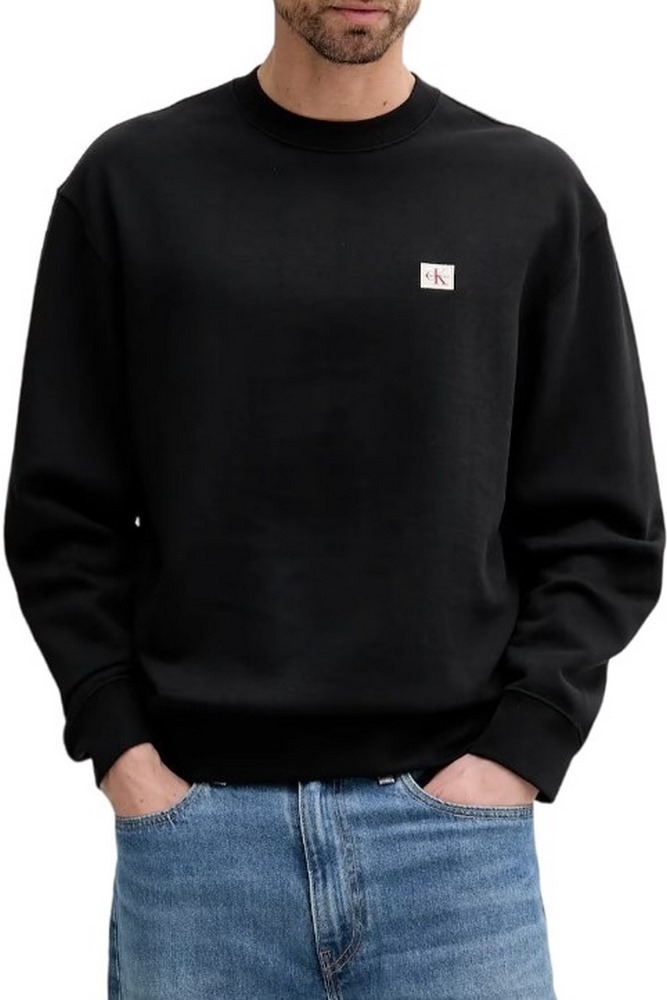 CALVIN KLEIN JEANS LS EU BADGE 350TERRY CN SWTSHRT ΦΟΥΤΕΡ ΜΠΛΟΥΖΑ ΑΝΔΡΙΚΗ BLACK
