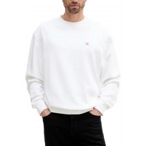 CALVIN KLEIN JEANS LS EU BADGE 350TERRY CN SWEATSHIRT ΦΟΥΤΕΡ ΜΠΛΟΥΖΑ ΑΝΔΡΙΚΗ BRIGHT WHITE