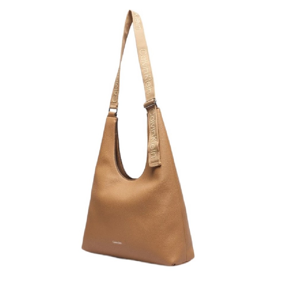 CALVIN KLEIN WEBBING ADJ STRAP LARGE SHOULDER ΤΣΑΝΤΑ ΓΥΝΑΙΚΕΙΑ BEIGE