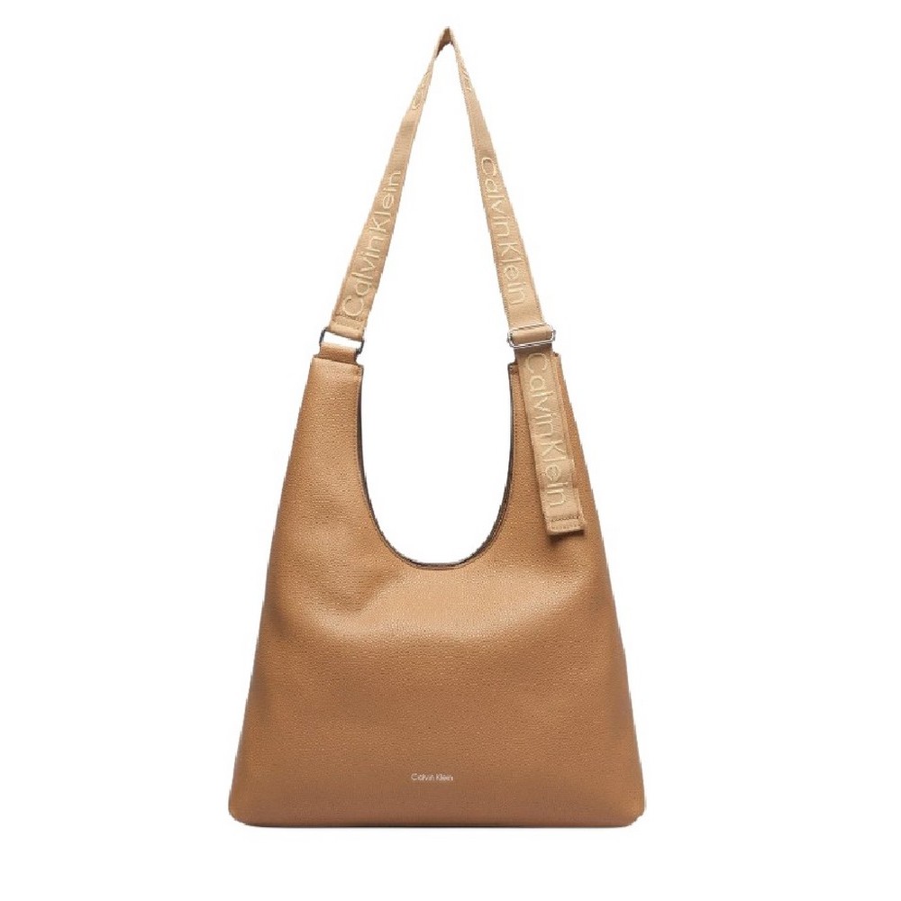 CALVIN KLEIN WEBBING ADJ STRAP LARGE SHOULDER ΤΣΑΝΤΑ ΓΥΝΑΙΚΕΙΑ BEIGE