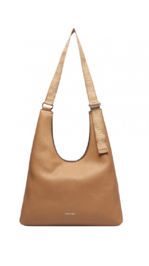 CALVIN KLEIN WEBBING ADJ STRAP LARGE SHOULDER ΤΣΑΝΤΑ ΓΥΝΑΙΚΕΙΑ BEIGE
