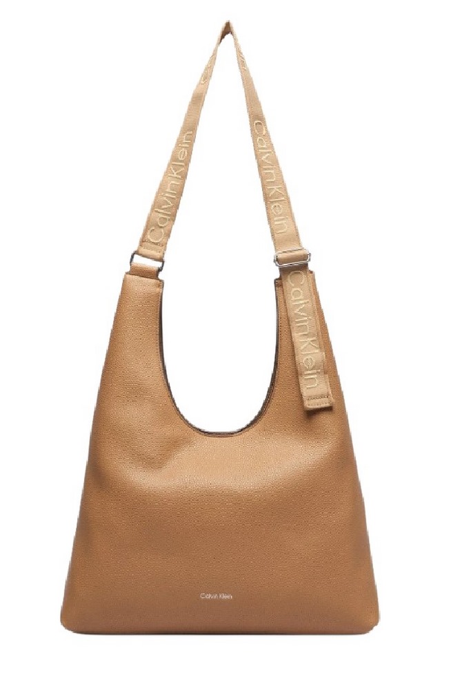 CALVIN KLEIN WEBBING ADJ STRAP LARGE SHOULDER ΤΣΑΝΤΑ ΓΥΝΑΙΚΕΙΑ BEIGE