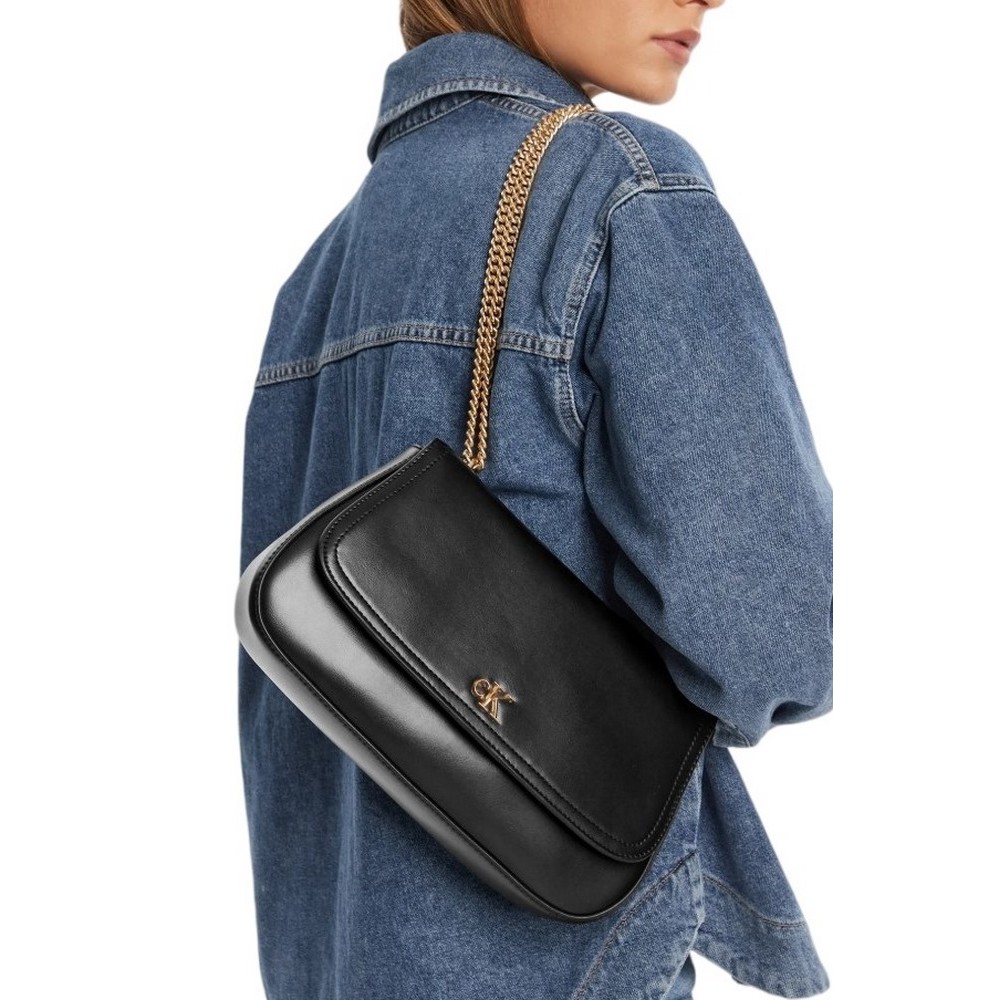 CALVIN KLEIN CONVERTIBLE CHAIN MEDIUM BAG  ΤΣΑΝΤΑ ΓΥΝΑΙΚΕΙΑ BLACK