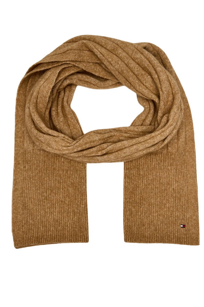 TOMMY HILFIGER FLAG FLUFFY SCARF ΚΑΣΚΟΛ ΓΥΝΑΙΚΕΙΟ BROWN