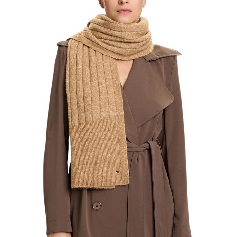 TOMMY HILFIGER FLAG FLUFFY SCARF ΚΑΣΚΟΛ ΓΥΝΑΙΚΕΙΟ BROWN