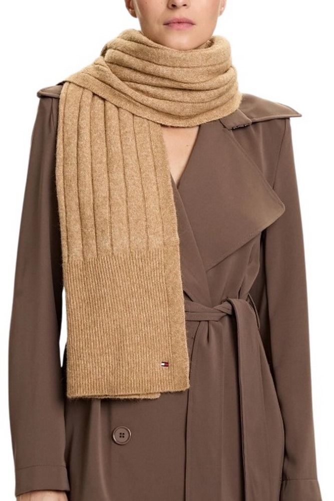 TOMMY HILFIGER FLAG FLUFFY SCARF ΚΑΣΚΟΛ ΓΥΝΑΙΚΕΙΟ BROWN