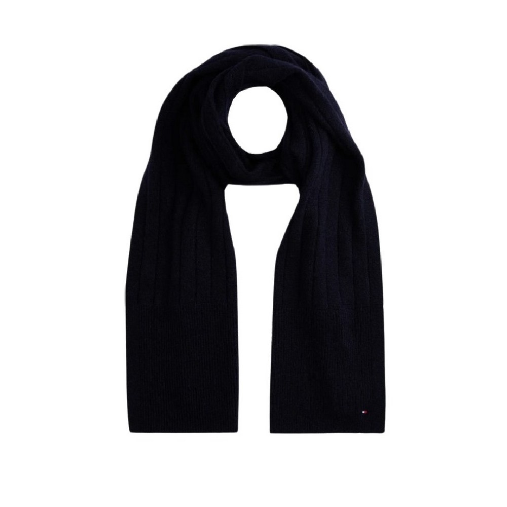 TOMMY HILFIGER FLAG FLUFFY SCARF ΚΑΣΚΟΛ ΓΥΝΑΙΚΕΙΟ BLACK