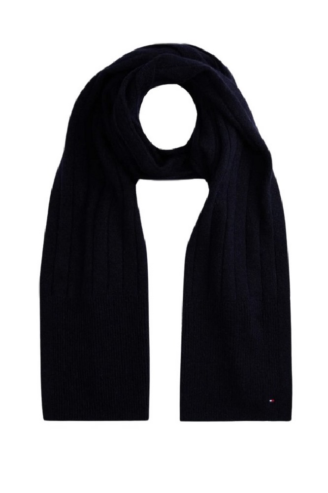 TOMMY HILFIGER FLAG FLUFFY SCARF ΚΑΣΚΟΛ ΓΥΝΑΙΚΕΙΟ BLACK