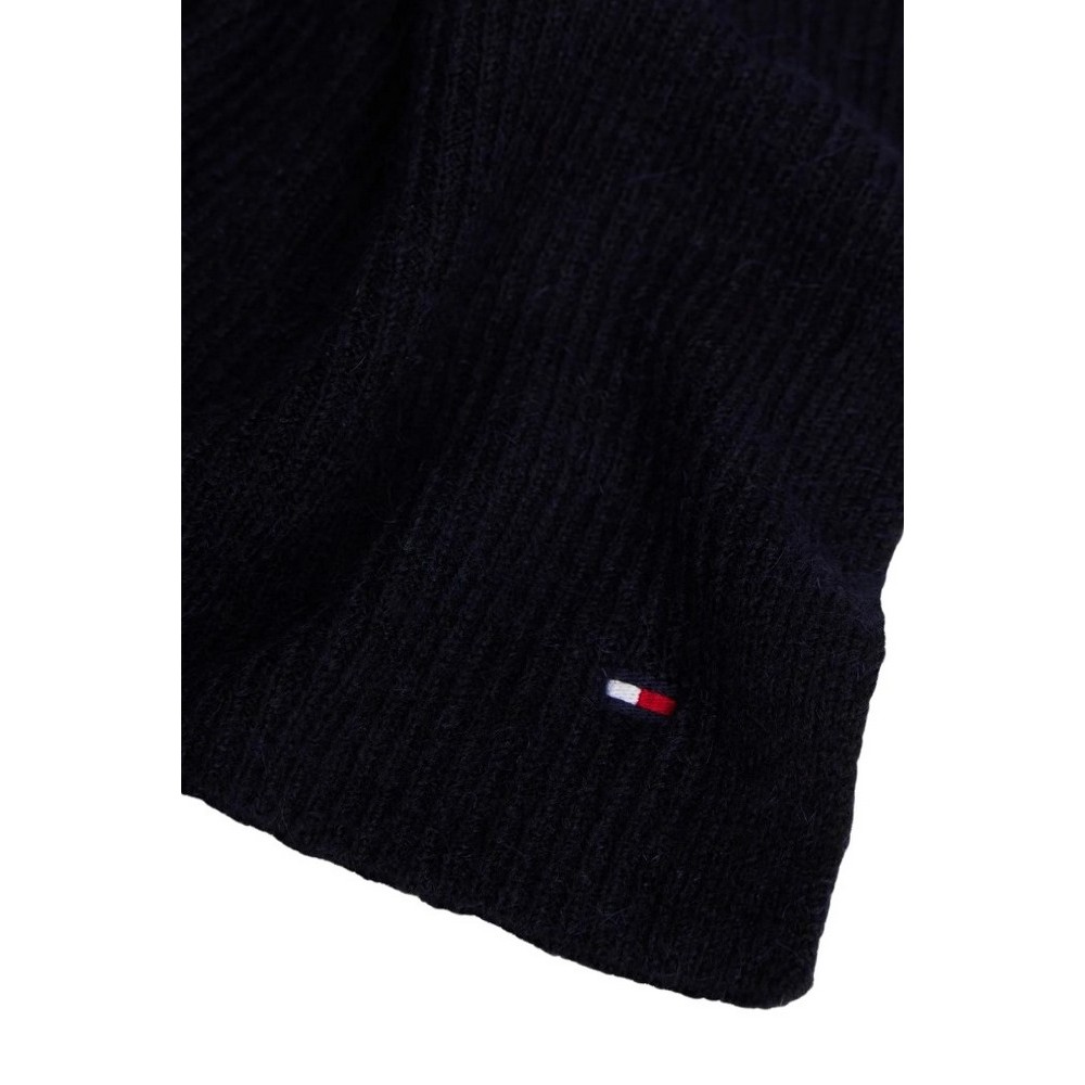 TOMMY HILFIGER FLAG FLUFFY SCARF ΚΑΣΚΟΛ ΓΥΝΑΙΚΕΙΟ BLACK