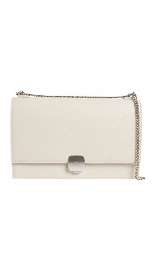 CALVIN KLEIN JEANS FORGED LOCK FLAP BAG ΤΣΑΝΤΑ ΓΥΝΑΙΚΕΙΑ OFF WHITE