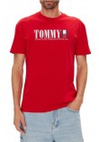TOMMY JEANS REG TOMMY DNA FLAG TEE T-SHIRT ΜΠΛΟΥΖΑ ΑΝΔΡΙΚΗ RED