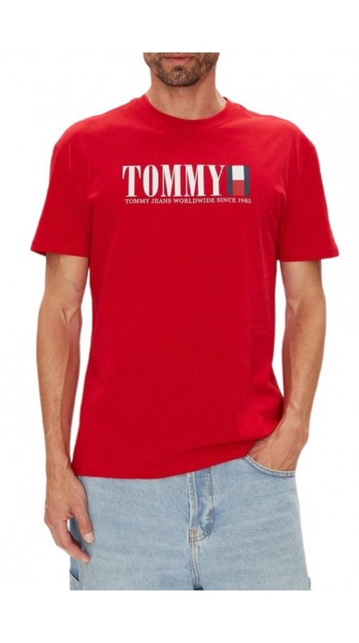 TOMMY JEANS REG TOMMY DNA FLAG TEE T-SHIRT ΜΠΛΟΥΖΑ ΑΝΔΡΙΚΗ RED
