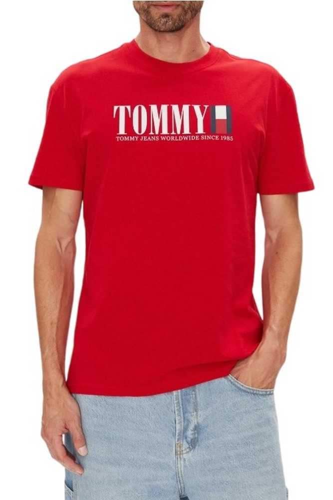 TOMMY JEANS REG TOMMY DNA FLAG TEE T-SHIRT ΜΠΛΟΥΖΑ ΑΝΔΡΙΚΗ RED