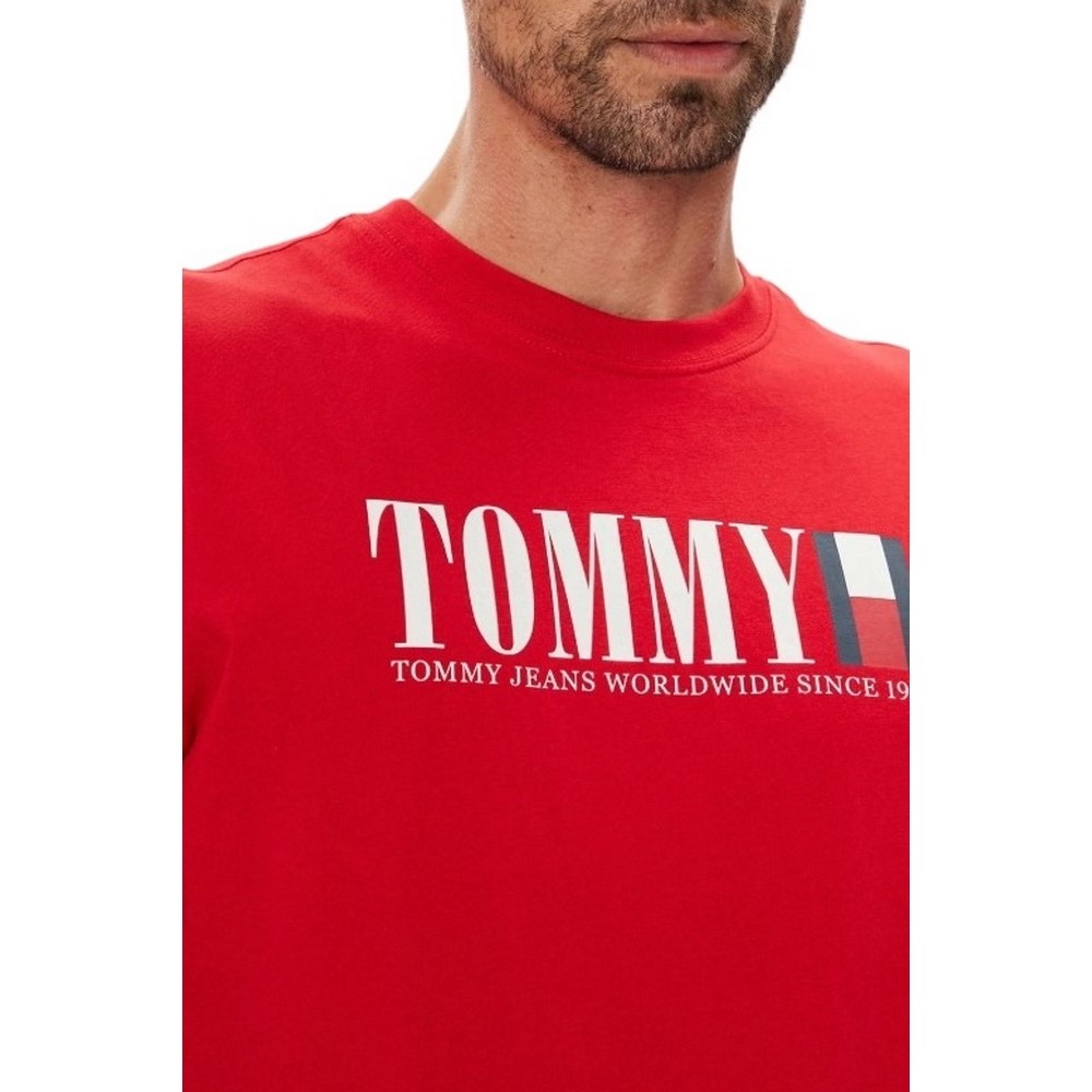 TOMMY JEANS REG TOMMY DNA FLAG TEE T-SHIRT ΜΠΛΟΥΖΑ ΑΝΔΡΙΚΗ RED