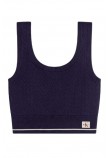 CALVIN KLEIN JEANS SL WOVEN LABEL CABLE BRALETTE ΤΟΠ ΠΛΕΚΤΟ ΓΥΝΑΙΚΕΙΟ DEEP NAVY