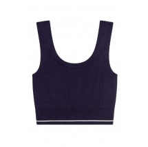 CALVIN KLEIN JEANS SL WOVEN LABEL CABLE BRALETTE ΤΟΠ ΠΛΕΚΤΟ ΓΥΝΑΙΚΕΙΟ DEEP NAVY