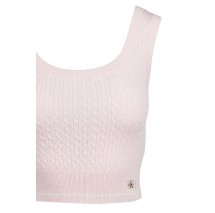CALVIN KLEIN JEANS SL WOVEN LABEL CABLE BRALETTE ΤΟΠ ΠΛΕΚΤΟ ΓΥΝΑΙΚΕΙΟ PINK