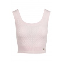 CALVIN KLEIN JEANS SL WOVEN LABEL CABLE BRALETTE ΤΟΠ ΠΛΕΚΤΟ ΓΥΝΑΙΚΕΙΟ PINK