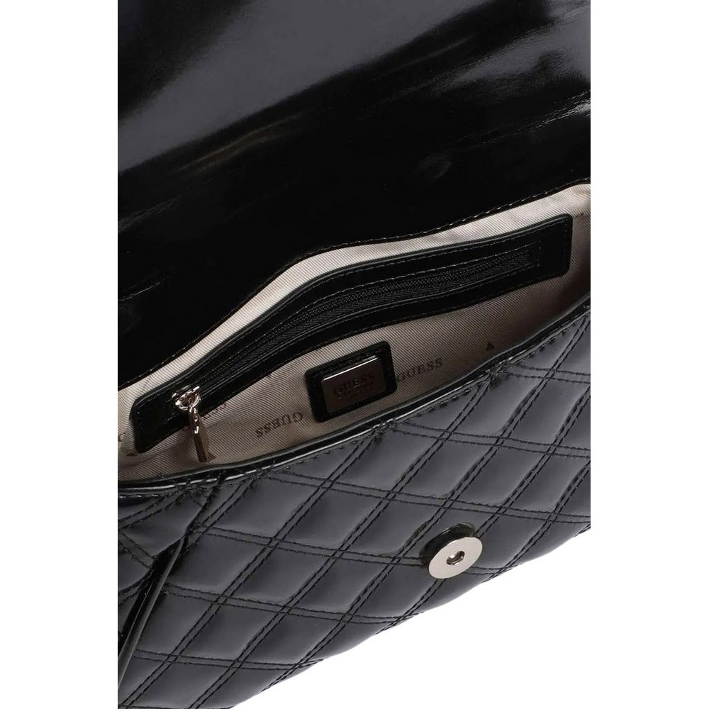 GUESS GIULLY II TOP HANDLE FLAP ΤΣΑΝΤΑ ΓΥΝΑΙΚΕΙΑ BLACK