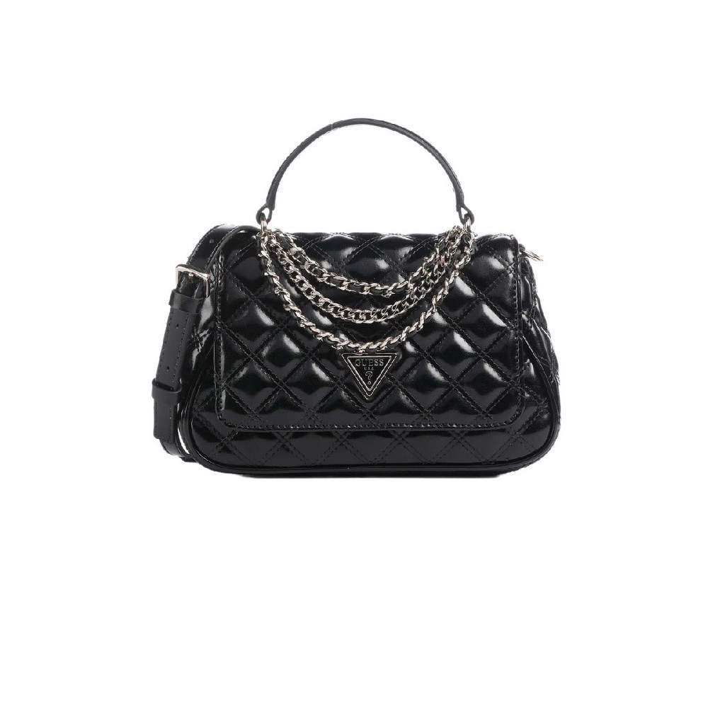 GUESS GIULLY II TOP HANDLE FLAP ΤΣΑΝΤΑ ΓΥΝΑΙΚΕΙΑ BLACK