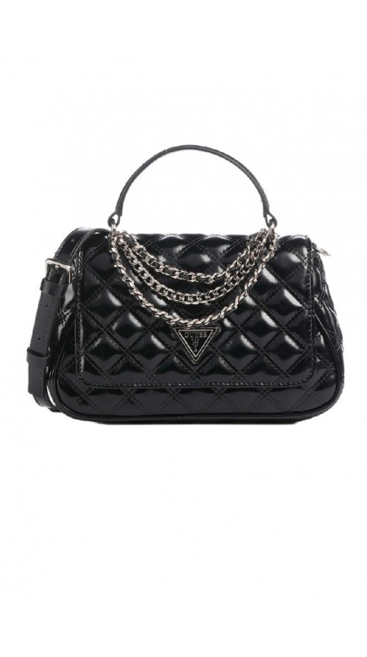 GUESS GIULLY II TOP HANDLE FLAP ΤΣΑΝΤΑ ΓΥΝΑΙΚΕΙΑ BLACK