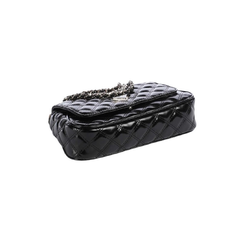 GUESS GIULLY II TOP HANDLE FLAP ΤΣΑΝΤΑ ΓΥΝΑΙΚΕΙΑ BLACK