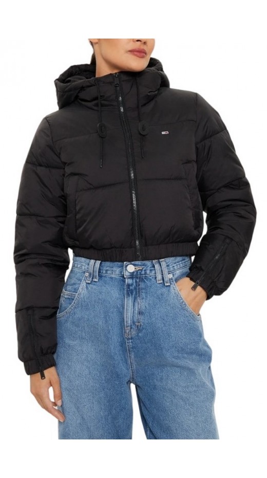 TOMMY JEANS  CRP HOODED PUFFER ΜΠΟΥΦΑΝ ΓΥΝΑΙΚΕΙΟ BLACK