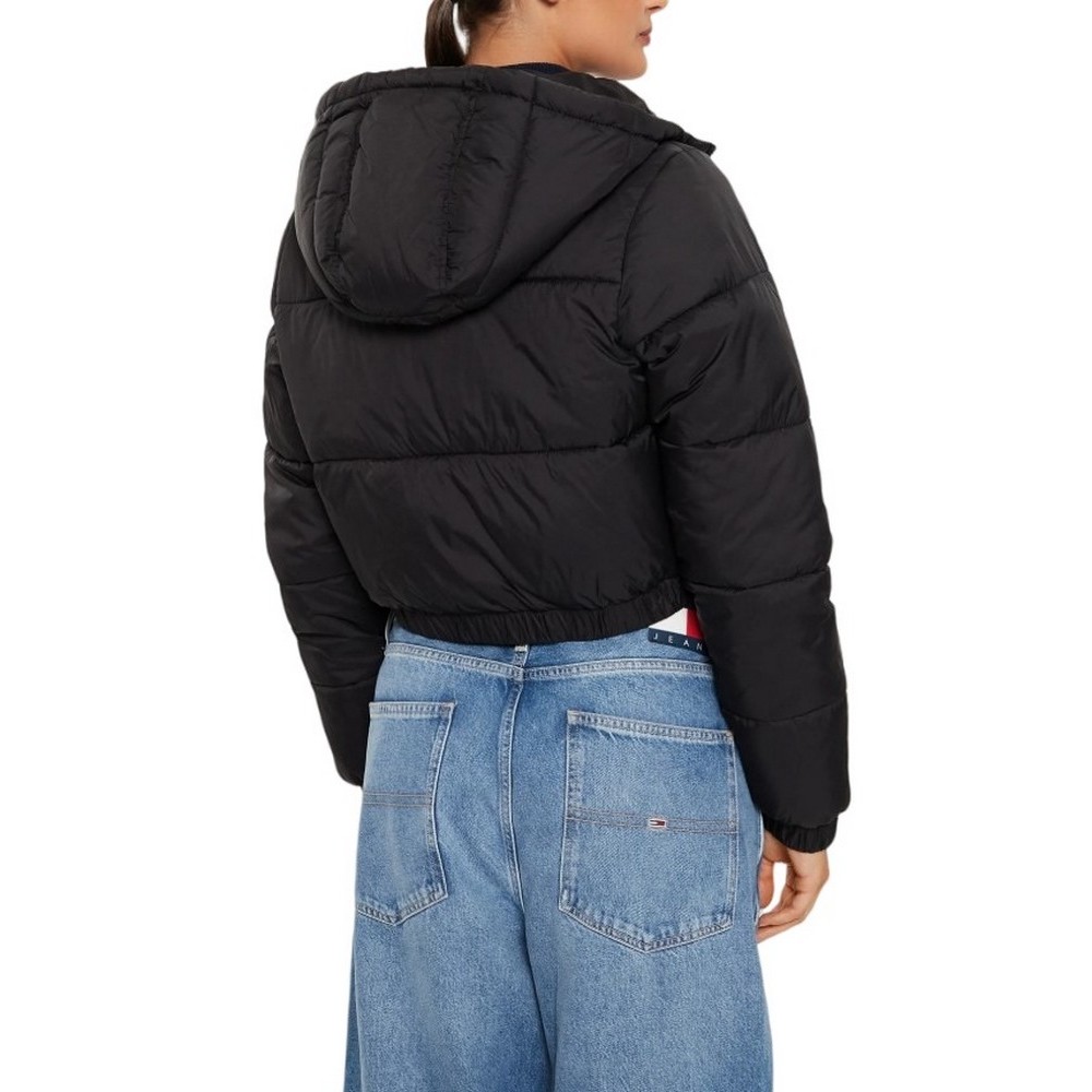 TOMMY JEANS  CRP HOODED PUFFER ΜΠΟΥΦΑΝ ΓΥΝΑΙΚΕΙΟ BLACK