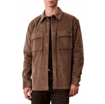 CALVIN KLEIN JEANS LS CORDUROY POCKET RELAXED SHIRT ΜΠΟΥΦΑΝ ΑΝΔΡΙΚΟ BROWN