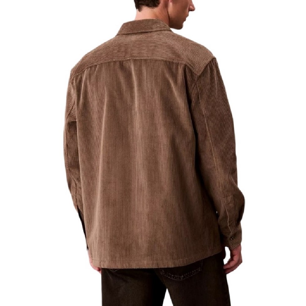 CALVIN KLEIN JEANS LS CORDUROY POCKET RELAXED SHIRT ΜΠΟΥΦΑΝ ΑΝΔΡΙΚΟ BROWN
