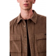 CALVIN KLEIN JEANS LS CORDUROY POCKET RELAXED SHIRT ΜΠΟΥΦΑΝ ΑΝΔΡΙΚΟ BROWN