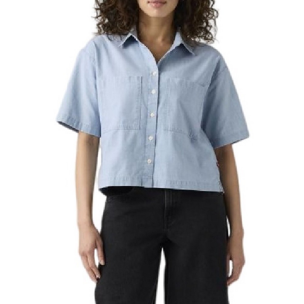 LEVIS HARLIE CROPPED SHIRT FLAT FINISH ΤΖΙΝ ΠΟΥΚΑΜΙΣΟ ΓΥΝΑΙΚΕΙΟ MED INDIGO