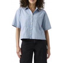 LEVIS HARLIE CROPPED SHIRT FLAT FINISH ΤΖΙΝ ΠΟΥΚΑΜΙΣΟ ΓΥΝΑΙΚΕΙΟ MED INDIGO