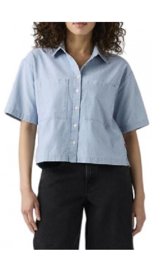 LEVIS HARLIE CROPPED SHIRT FLAT FINISH ΤΖΙΝ ΠΟΥΚΑΜΙΣΟ ΓΥΝΑΙΚΕΙΟ MED INDIGO