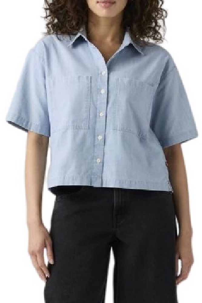 LEVIS HARLIE CROPPED SHIRT FLAT FINISH ΤΖΙΝ ΠΟΥΚΑΜΙΣΟ ΓΥΝΑΙΚΕΙΟ MED INDIGO