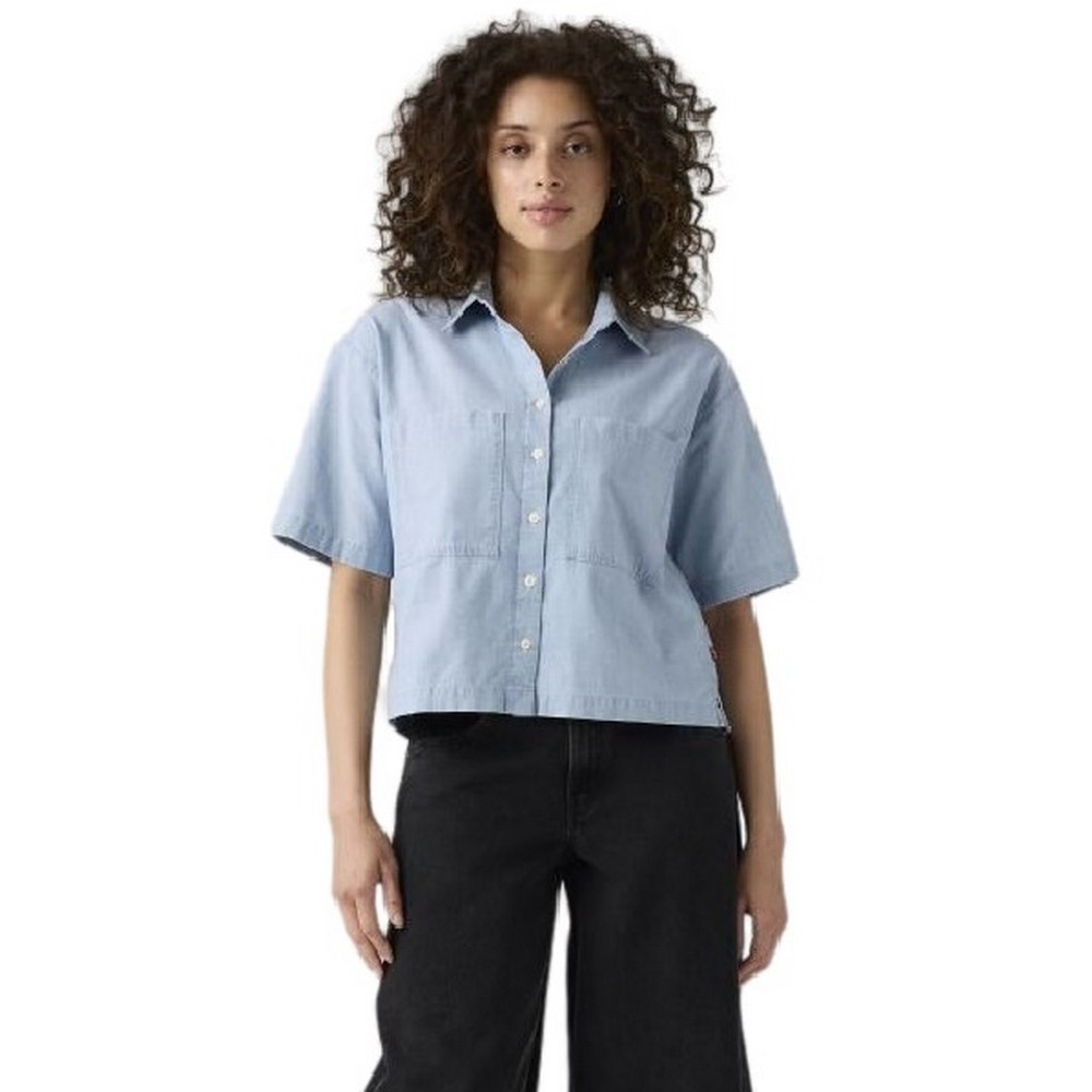 LEVIS HARLIE CROPPED SHIRT FLAT FINISH ΤΖΙΝ ΠΟΥΚΑΜΙΣΟ ΓΥΝΑΙΚΕΙΟ MED INDIGO