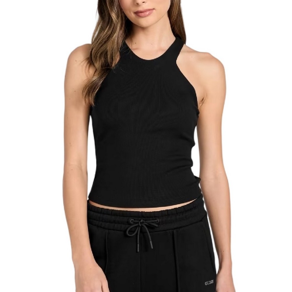 GUESS NAT RIB BRA TANK ΤΟΠ ΓΥΝΑΙΚΕΙΟ BLACK