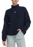 TOMMY JEANS MOCKNECK BADGE SWEATER EXT ΜΠΛΟΥΖΑ ΠΛΕΚΤΗ ΓΥΝΑΙΚΕΙΑ NAVY