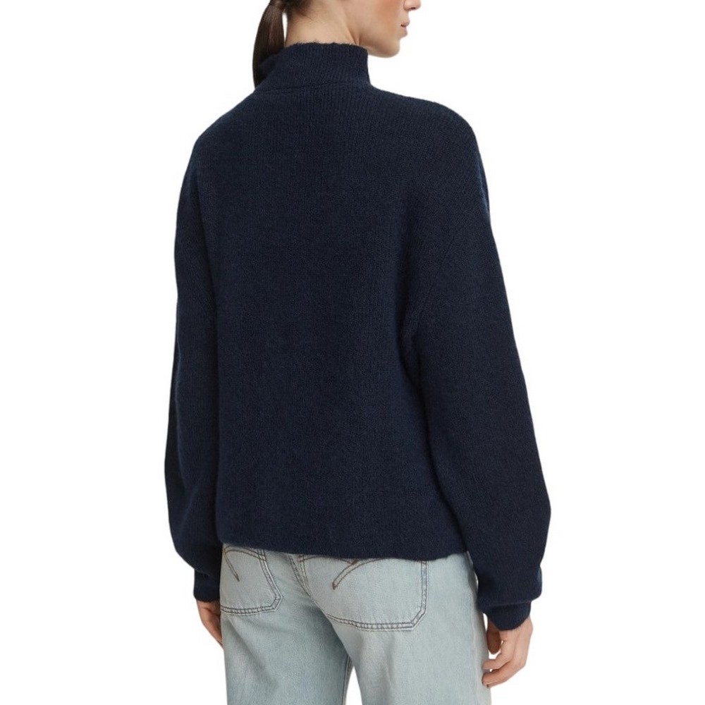 TOMMY JEANS MOCKNECK BADGE SWEATER EXT ΜΠΛΟΥΖΑ ΠΛΕΚΤΗ ΓΥΝΑΙΚΕΙΑ NAVY