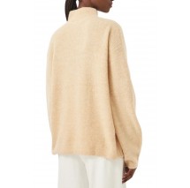 TOMMY JEANS MOCKNECK BADGE SWEATER EXT ΜΠΛΟΥΖΑ ΠΛΕΚΤΗ ΓΥΝΑΙΚΕΙΑ BEIGE
