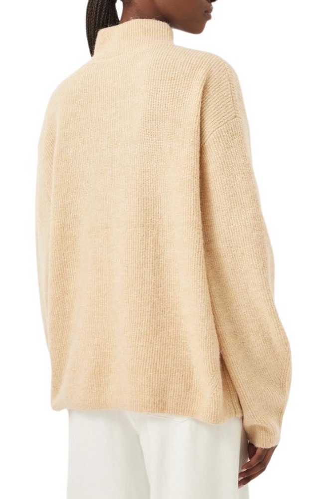 TOMMY JEANS MOCKNECK BADGE SWEATER EXT ΜΠΛΟΥΖΑ ΠΛΕΚΤΗ ΓΥΝΑΙΚΕΙΑ BEIGE