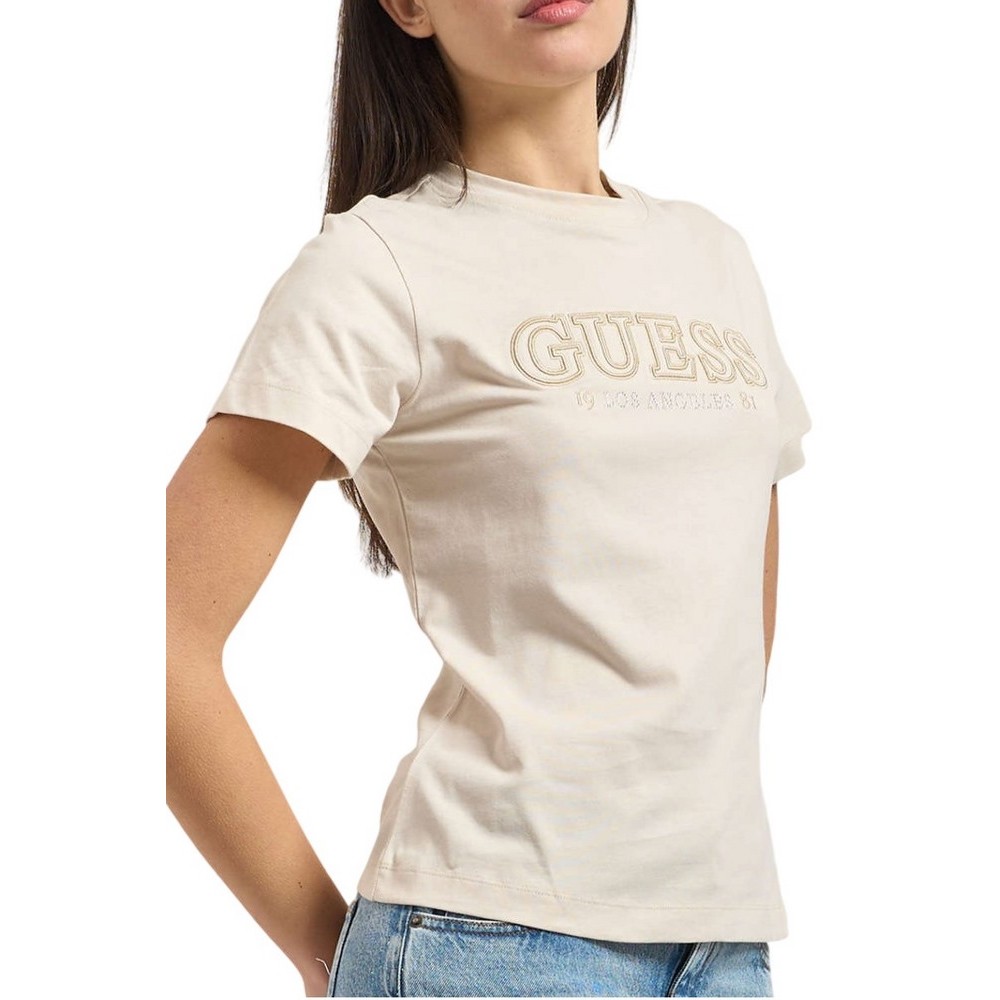 GUESS KETTY CN T-SHIRT ΜΠΛΟΥΖΑ ΓΥΝΑΙΚΕΙΑ OFF WHITE