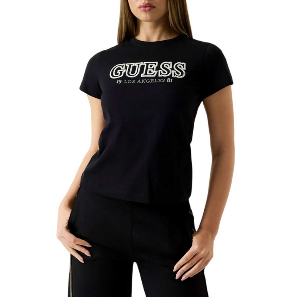 GUESS KETTY CN T-SHIRT ΜΠΛΟΥΖΑ ΓΥΝΑΙΚΕΙΑ BLACK